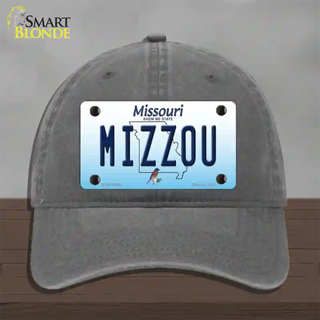 Mizzou Missouri Novelty License Plate Hat Unconstructed Cotton / Charcoal