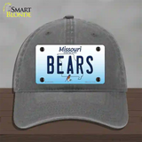 Bears Missouri Novelty License Plate Hat Unconstructed Cotton / Charcoal