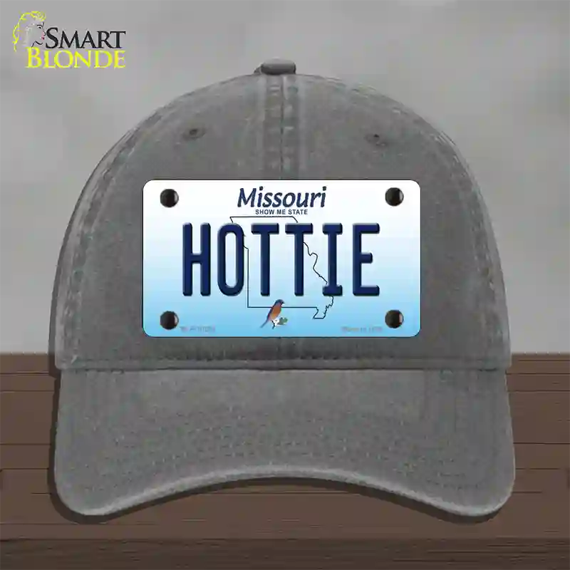 Hottie Missouri Novelty License Plate Hat Unconstructed Cotton / Charcoal