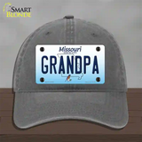 Grandpa Missouri Novelty License Plate Hat Unconstructed Cotton / Charcoal