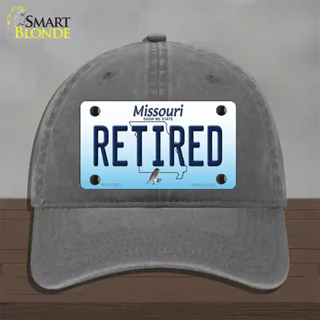 Retired Missouri Novelty License Plate Hat Unconstructed Cotton / Charcoal