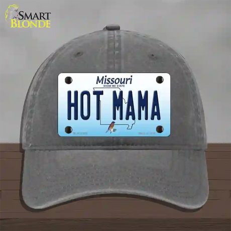 Hot Mama Missouri Novelty License Plate Hat Unconstructed Cotton / Charcoal