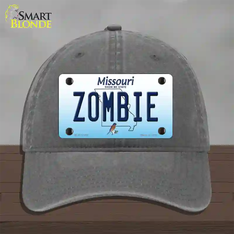 Zombie Missouri Novelty License Plate Hat Unconstructed Cotton / Charcoal