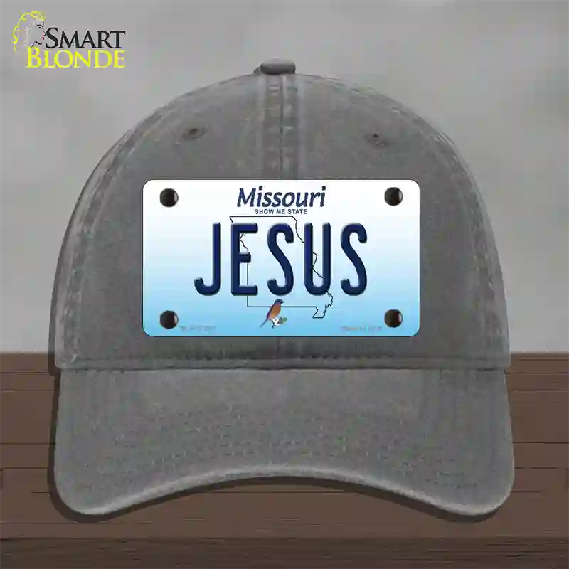 Jesus Missouri Novelty License Plate Hat Unconstructed Cotton / Charcoal