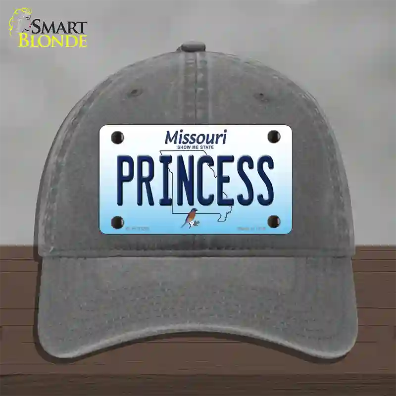 Princess Missouri Novelty License Plate Hat Unconstructed Cotton / Charcoal