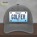 Golfer Missouri Novelty License Plate Hat Unconstructed Cotton / Charcoal