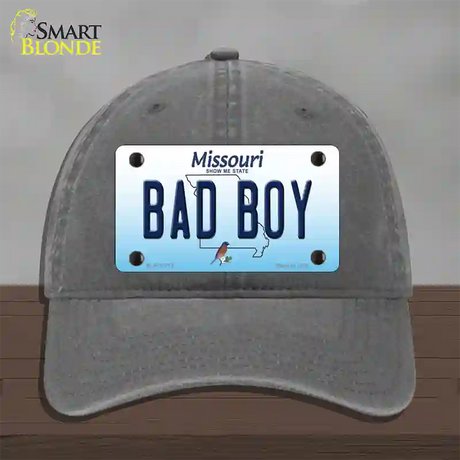 Bad Boy Missouri Novelty License Plate Hat Unconstructed Cotton / Charcoal