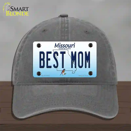 Best Mom Missouri Novelty License Plate Hat Unconstructed Cotton / Charcoal