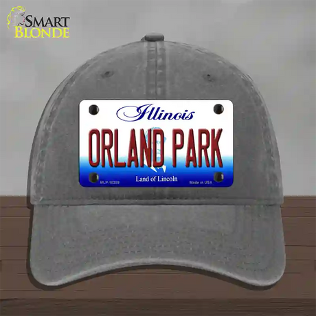 Orland Park Illinois Novelty License Plate Hat Unconstructed Cotton / Charcoal