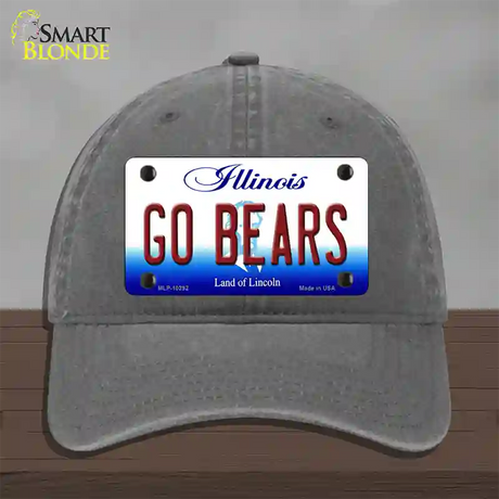 Go Bears Illinois Novelty License Plate Hat Unconstructed Cotton / Charcoal