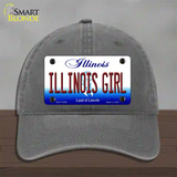 Illinois Girl Illinois Novelty License Plate Hat Unconstructed Cotton / Charcoal