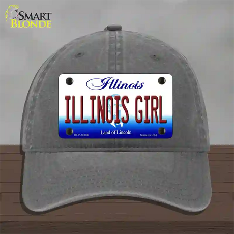 Illinois Girl Illinois Novelty License Plate Hat Unconstructed Cotton / Charcoal