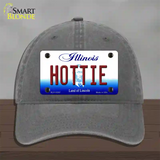 Hottie Illinois Novelty License Plate Hat Unconstructed Cotton / Charcoal