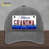 Grandma Illinois Novelty License Plate Hat Unconstructed Cotton / Charcoal