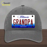 Grandpa Illinois Novelty License Plate Hat Unconstructed Cotton / Charcoal