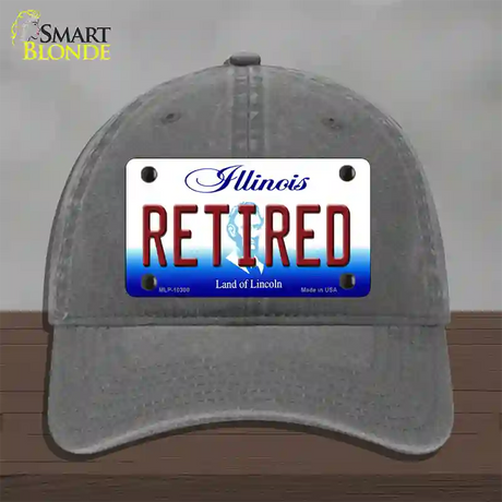 Retired Illinois Novelty License Plate Hat Unconstructed Cotton / Charcoal