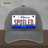 Spoiled Illinois Novelty License Plate Hat Unconstructed Cotton / Charcoal