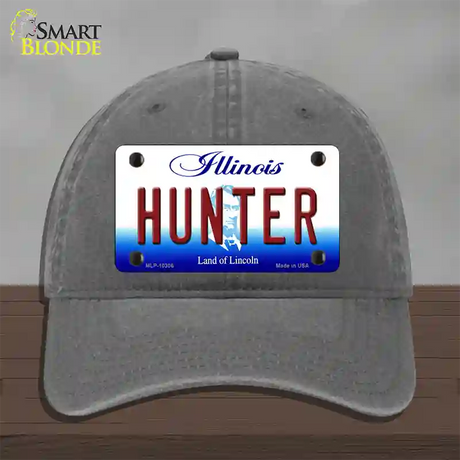 Hunter Illinois Novelty License Plate Hat Unconstructed Cotton / Charcoal