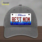 Best Mom Illinois Novelty License Plate Hat Unconstructed Cotton / Charcoal