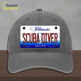 Scuba Diver Illinois Novelty License Plate Hat Unconstructed Cotton / Charcoal