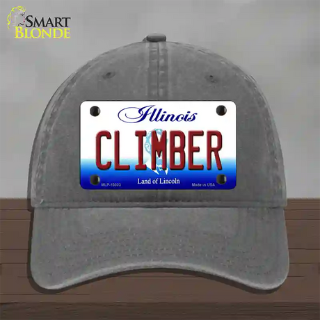 Climber Illinois Novelty License Plate Hat Unconstructed Cotton / Charcoal