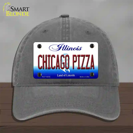 Chicago Pizza Illinois Novelty License Plate Hat Unconstructed Cotton / Charcoal