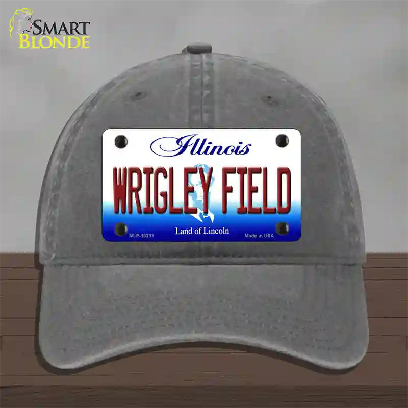 Wrigley Field Illinois Novelty License Plate Hat Unconstructed Cotton / Charcoal