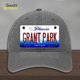 Grant Park Illinois Novelty License Plate Hat Unconstructed Cotton / Charcoal