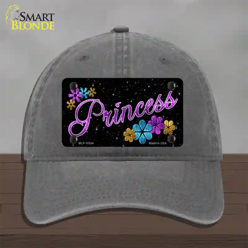 Princess Glitter Novelty License Plate Hat Unconstructed Cotton / Charcoal