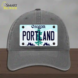 Portland Oregon Novelty License Plate Hat Unconstructed Cotton / Charcoal