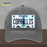 Corvallis Oregon Novelty License Plate Hat Unconstructed Cotton / Charcoal