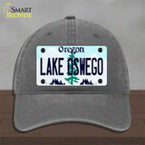 Lake Oswego Oregon Novelty License Plate Hat Unconstructed Cotton / Charcoal