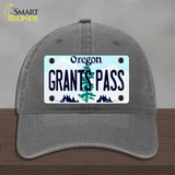 Grants Pass Oregon Novelty License Plate Hat Unconstructed Cotton / Charcoal