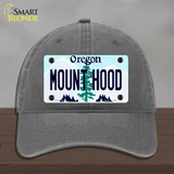 Mount Hood Oregon Novelty License Plate Hat Unconstructed Cotton / Charcoal