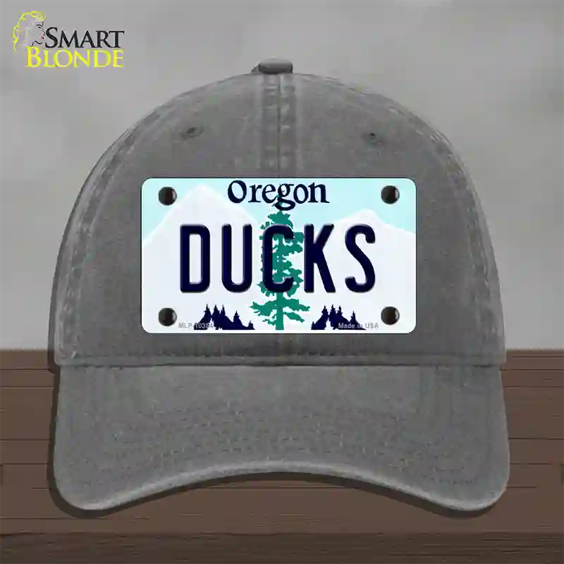 Ducks Oregon Novelty License Plate Hat Unconstructed Cotton / Charcoal