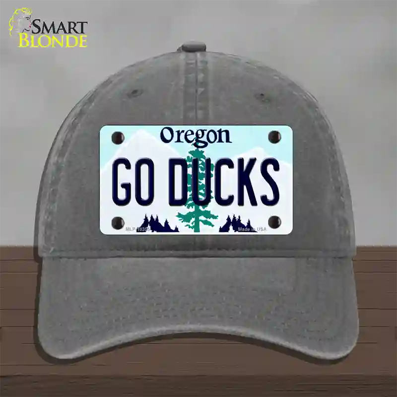 Go Ducks Oregon Novelty License Plate Hat Unconstructed Cotton / Charcoal