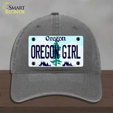 Oregon Girl Oregon Novelty License Plate Hat Unconstructed Cotton / Charcoal