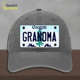 Grandma Oregon Novelty License Plate Hat Unconstructed Cotton / Charcoal