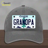 Grandpa Oregon Novelty License Plate Hat Unconstructed Cotton / Charcoal