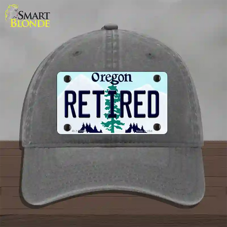 Retired Oregon Novelty License Plate Hat Unconstructed Cotton / Charcoal