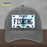 Fishing Oregon Novelty License Plate Hat Unconstructed Cotton / Charcoal