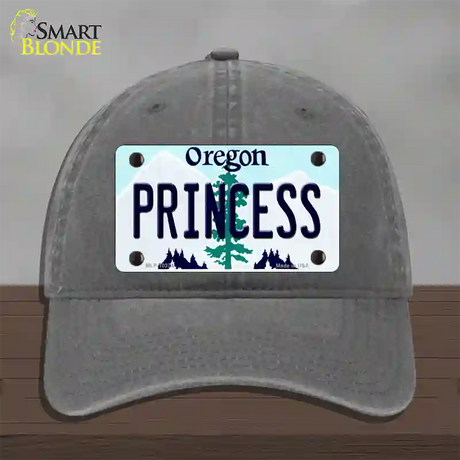 Princess Oregon Novelty License Plate Hat Unconstructed Cotton / Charcoal