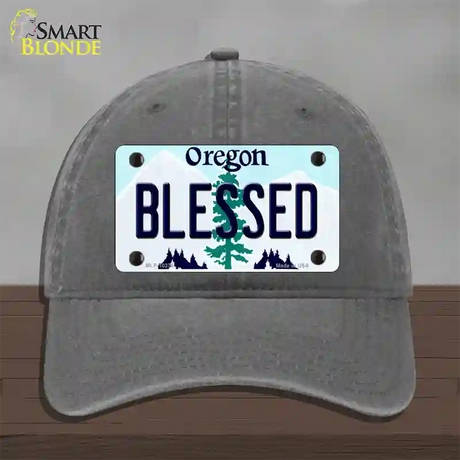 Blessed Oregon Novelty License Plate Hat Unconstructed Cotton / Charcoal