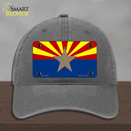 Arizona Big Star State Flag Novelty License Plate Hat Unconstructed Cotton / Charcoal