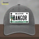 Bangor Maine Novelty License Plate Hat Unconstructed Cotton / Charcoal