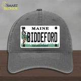 Biddeford Maine Novelty License Plate Hat Unconstructed Cotton / Charcoal