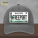 Freeport Maine Novelty License Plate Hat Unconstructed Cotton / Charcoal