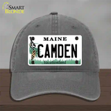 Camden Maine Novelty License Plate Hat Unconstructed Cotton / Charcoal