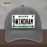 Windham Maine Novelty License Plate Hat Unconstructed Cotton / Charcoal