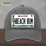 Beach Bum Maine Novelty License Plate Hat Unconstructed Cotton / Charcoal